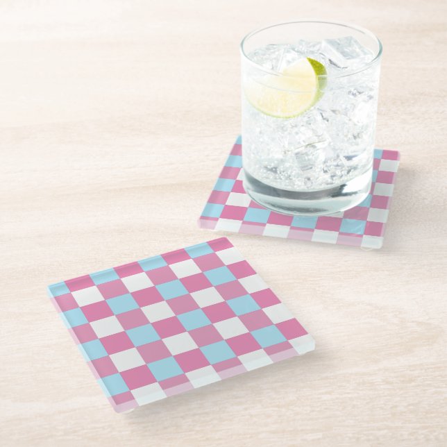 Posavasos De Vidrio Checkerboard Pattern (Angular)
