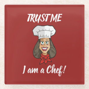 Posavasos De Vidrio Chef femenino