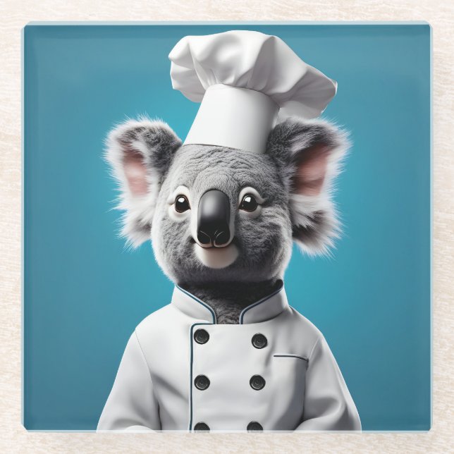Posavasos De Vidrio Chef Koala (Anverso)
