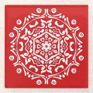 Posavasos De Vidrio Cherry Mandala