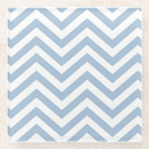Posavasos De Vidrio Chevron texturizado Grunge azul claro
