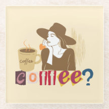 Posavasos de Vidrio Chic para Amantes del Café Ret