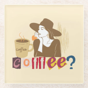 Posavasos de Vidrio Chic para Amantes del Café Ret
