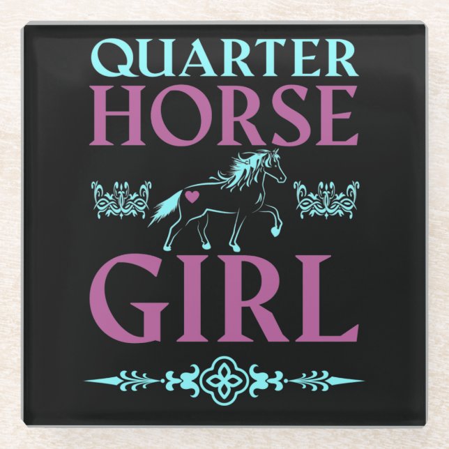 Posavasos De Vidrio Chica Cute Quarter Horse (Anverso)