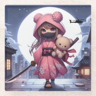 Posavasos De Vidrio Chica guerrero guerrero guerrero guineano y teddy