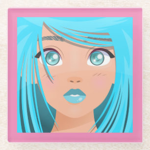POSAVASOS DE VIDRIO CHICA PERSONALIZADO ANIME