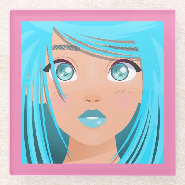 POSAVASOS DE VIDRIO CHICA PERSONALIZADO ANIME (Anverso)
