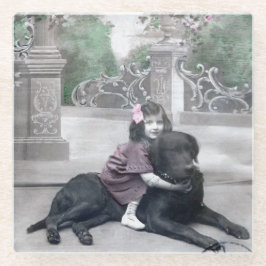 Posavasos De Vidrio Chica y su perro