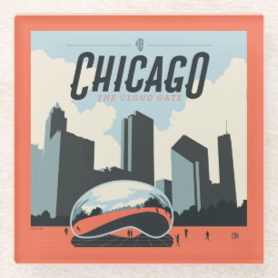 Posavasos De Vidrio Chicago, Illinois Parque del Milenio