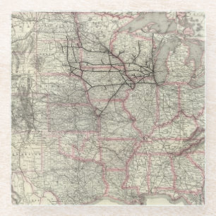 Posavasos De Vidrio Chicago Milwaukee y relais de San Pablo y