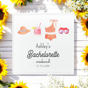 Posavasos De Vidrio Chicas de la Playa de Soltera Fin de Semana Tropic