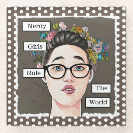 Posavasos De Vidrio Chicas nerviosos dominan el mundo