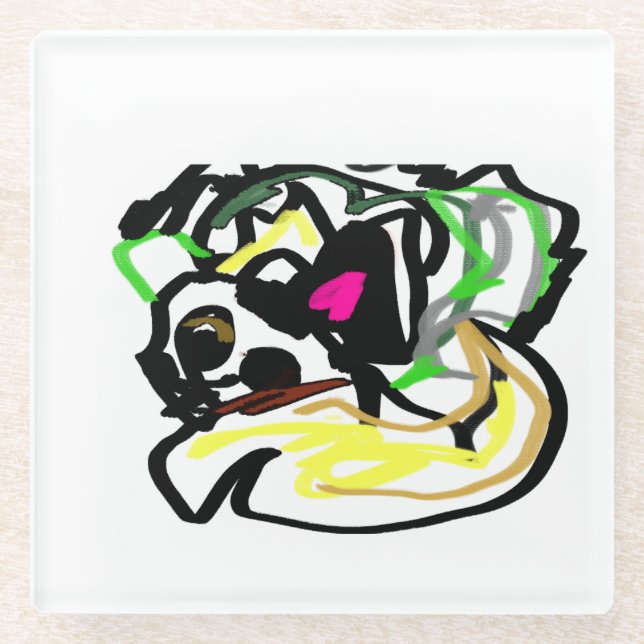 Posavasos De Vidrio Chihuahua home (Anverso)