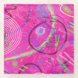 Posavasos De Vidrio Childhood Memories Abstract Art 