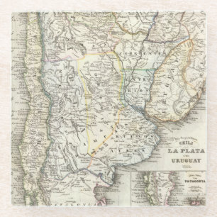 Posavasos De Vidrio Chile, la Argentina, Suramérica