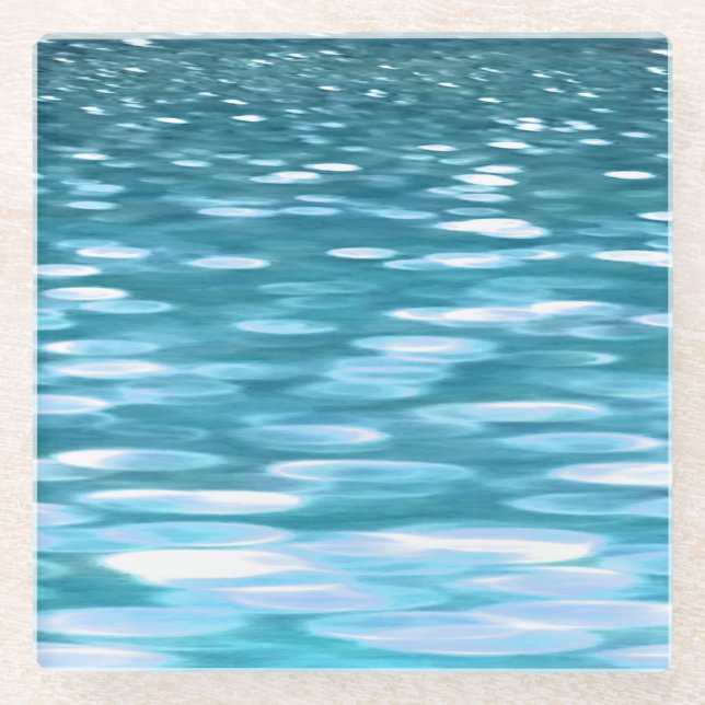 Posavasos De Vidrio Chispa verde azulada (Anverso)