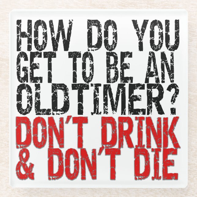 Posavasos De Vidrio Chiste de tiempo antiguo de recuperación (Anverso)