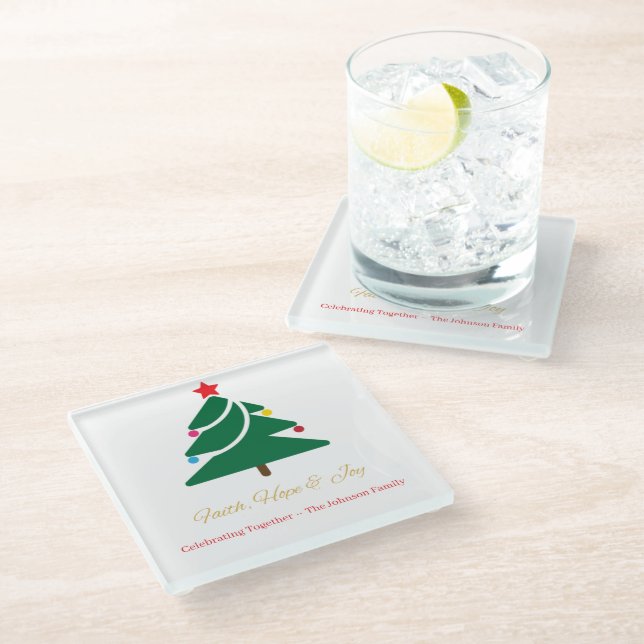 Posavasos De Vidrio Christmas Coaster (Angular)