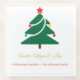 Posavasos De Vidrio Christmas Coaster