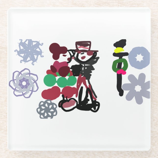 Posavasos De Vidrio Christmas Lovely walking (Anverso)