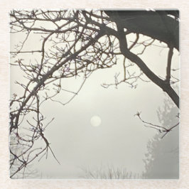 Posavasos De Vidrio Cielo Blanco Y Sol Dramáticamente Enmarcado Por Ár