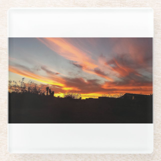 Posavasos De Vidrio Cielo del desierto (Anverso)