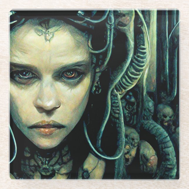 Posavasos De Vidrio Ciencia Chica de tecnología alienígena ficción (Anverso)