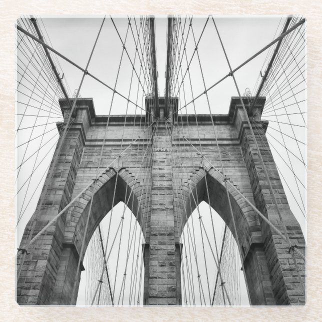 Posavasos De Vidrio Cierre arquitectónico del puente de Brooklyn (Anverso)