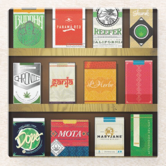 Posavasos De Vidrio Cigaweed (Anverso)