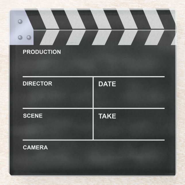 Posavasos De Vidrio Cine de Clapperboard (Anverso)