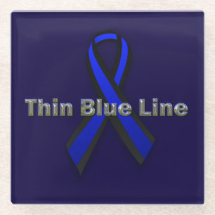 Posavasos De Vidrio Cinta delgada de la línea azul