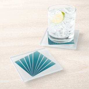 Posavasos De Vidrio Cintas turquesas