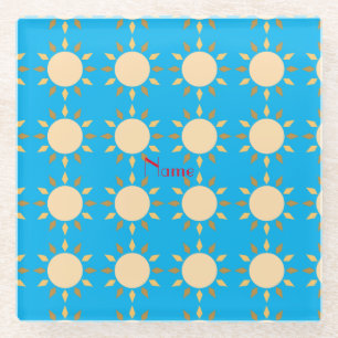 Posavasos De Vidrio Círculo solar geométrico Thunder_Cove