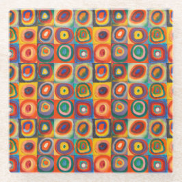 Posavasos De Vidrio Círculos Concéntricos de las plazas de Kandinsky