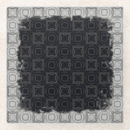 Posavasos De Vidrio Círculos y diamantes en patrón de bronce