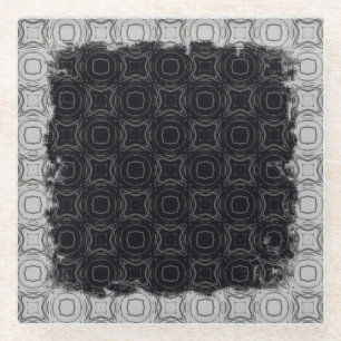 Posavasos De Vidrio Círculos y diamantes en patrón de bronce