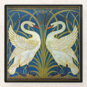 Posavasos De Vidrio Cisnes Art Deco