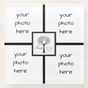 Posavasos De Vidrio Cita de la familia de fotos