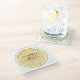 Posavasos De Vidrio Cita de White Life Gives You Lemons