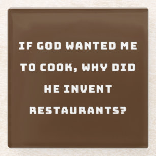 Posavasos De Vidrio Cita divertida de ama de casa, odio la cocina grac