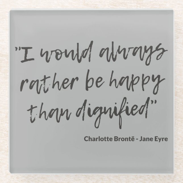 Posavasos De Vidrio Cita Jane Eyre I (Anverso)
