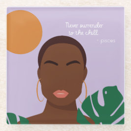 Posavasos De Vidrio Citas de Pisces Shady