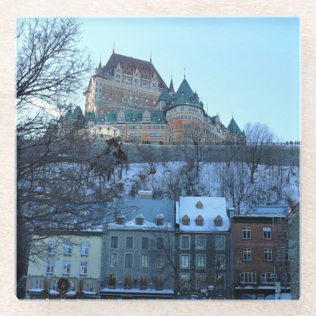 Posavasos De Vidrio Ciudad Antigua de Quebec, Quebec, Canadá (Anverso)