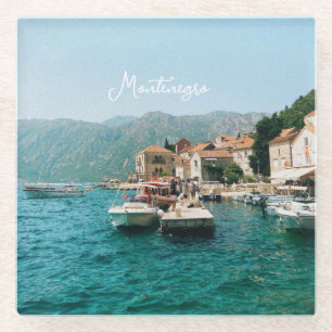 Posavasos De Vidrio Ciudad costera de Perast, Montenegro
