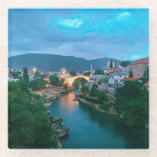 Posavasos De Vidrio Ciudad de Mostar - Bosnia y Herzegovina