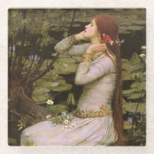 Posavasos De Vidrio Clásica Ophelia Pond Lily Arte de Shakespeare
