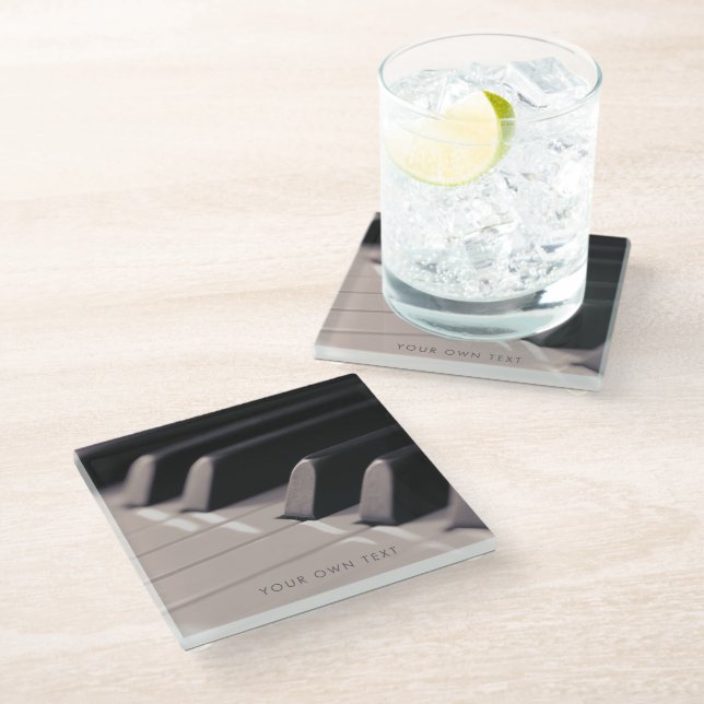 Posavasos De Vidrio Clásico del profesor de música Piano Keys (Angular)
