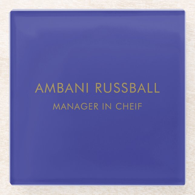 Posavasos de vidrio clásico profesional Blue Gold (Anverso)