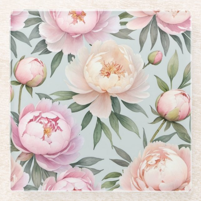 Posavasos De Vidrio Classy Peony (Anverso)