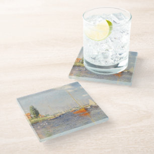 Posavasos De Vidrio Claude Monet. Barcas rojas, Argenteuil